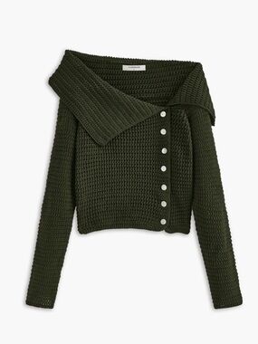 Commense Asymmetrical Breasted Knit Top Size Medium NWT